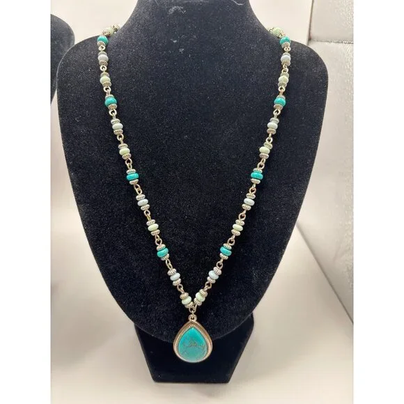 Fashion Necklace (3) Lot Faux Turquoise Howlite Egyptian Revival Native American - Picture 4 of 5